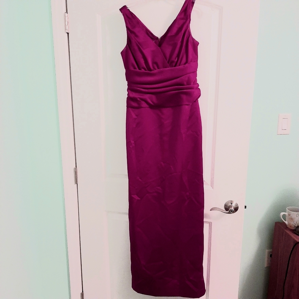 Apple Red V-Neck Slim Fitting Gown- David's Bridal